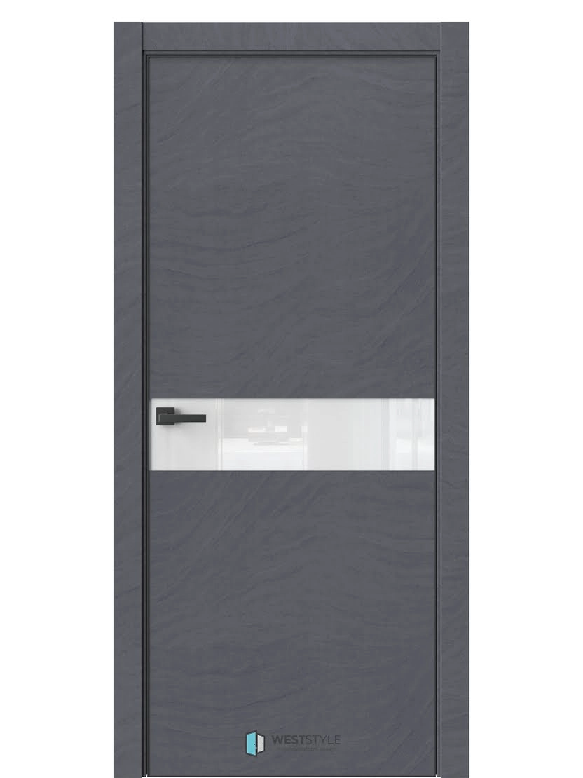Межкомнатная дверь WestStyle Industrial IN1 ДО Lacobel Аляска Стоунлайн дарк