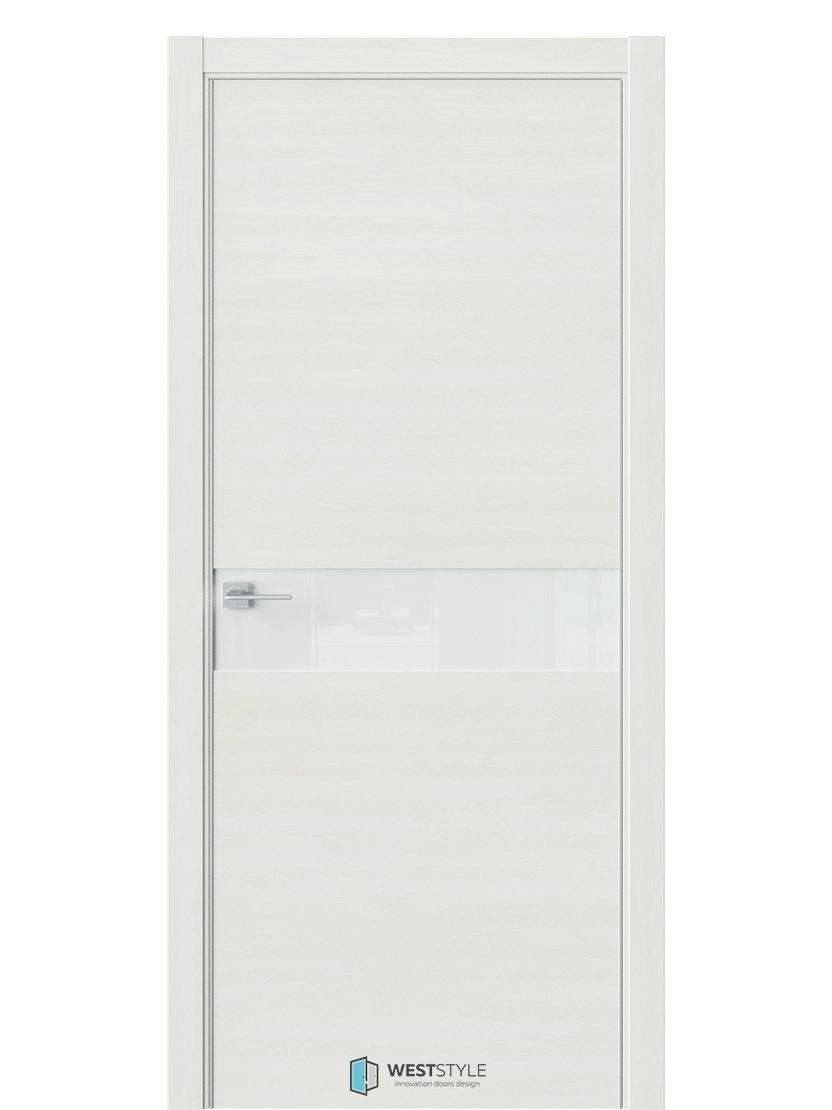 Межкомнатная дверь WestStyle Industrial IN1 ДО Lacobel Белое Белое дерево