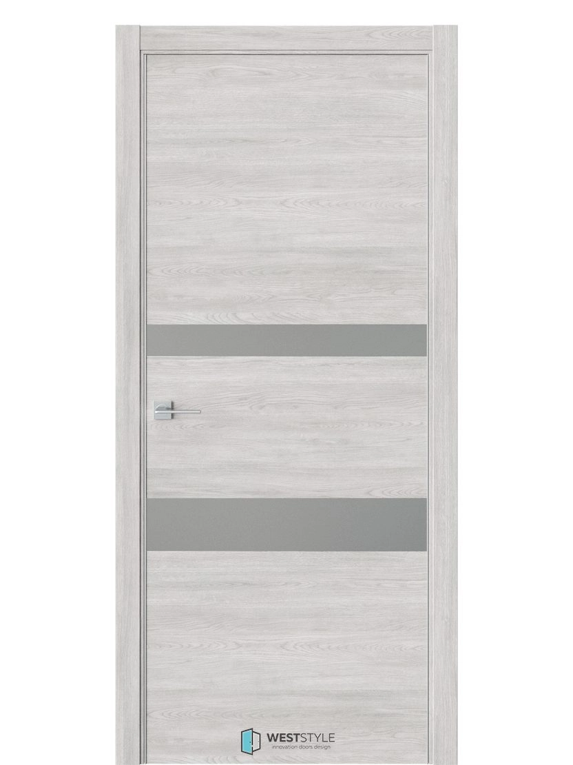 Межкомнатная дверь WestStyle Industrial IN16 ДО Зеркало сатин графит Дуб оксфорд