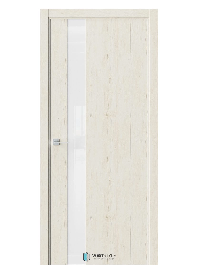 Межкомнатная дверь WestStyle Industrial IN2 ДО Lacobel Аляска Дуб джентл