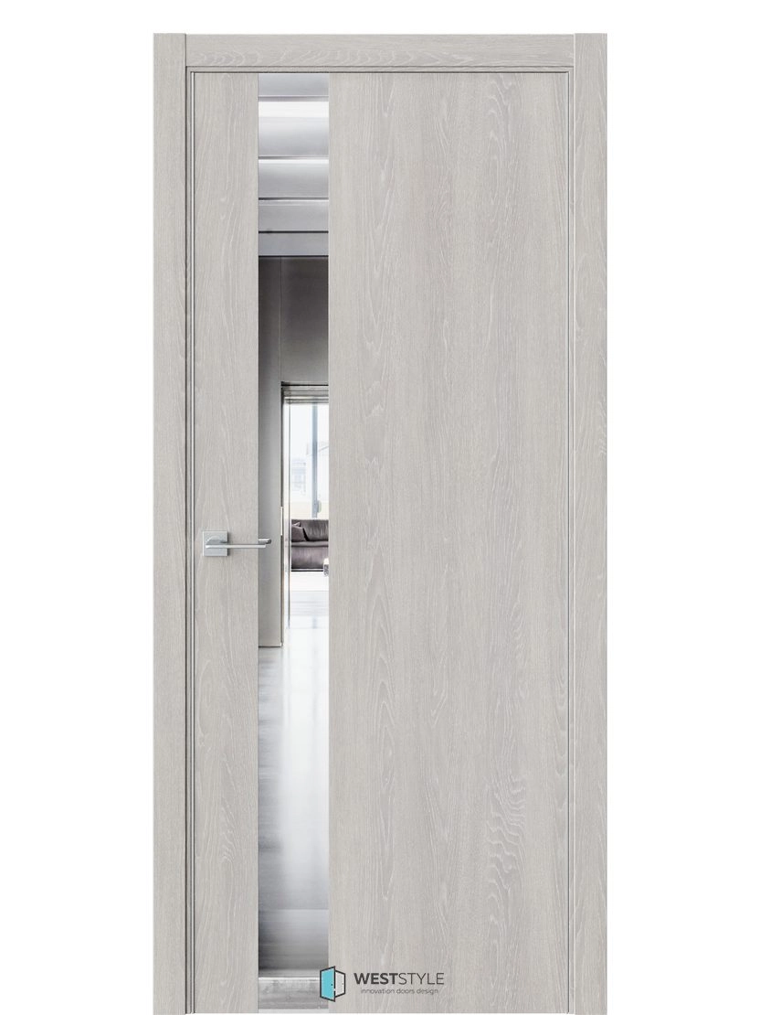Межкомнатная дверь WestStyle Industrial IN2 ДО Зеркало Дуб серый