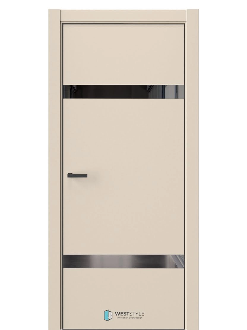 Межкомнатная дверь WestStyle Industrial IN3 ДО Зеркало графитовое Лазурный песок